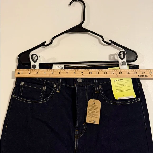 Levi's Men's 502 Taper Stretch Jeans Deep Indigo 32 New - Picture 4 of 7